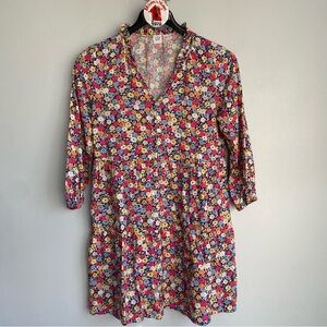 GAP Multi Floral Print Dress Size XS 3/4 Sleeve